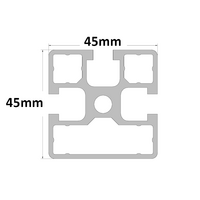 10-4545S1-0-2000MM MODULAR SOLUTIONS EXTRUDED PROFILE<br>45MM X 45MM 1G SMOOTH SIDE, CUT TO THE LENGTH OF 2000 MM